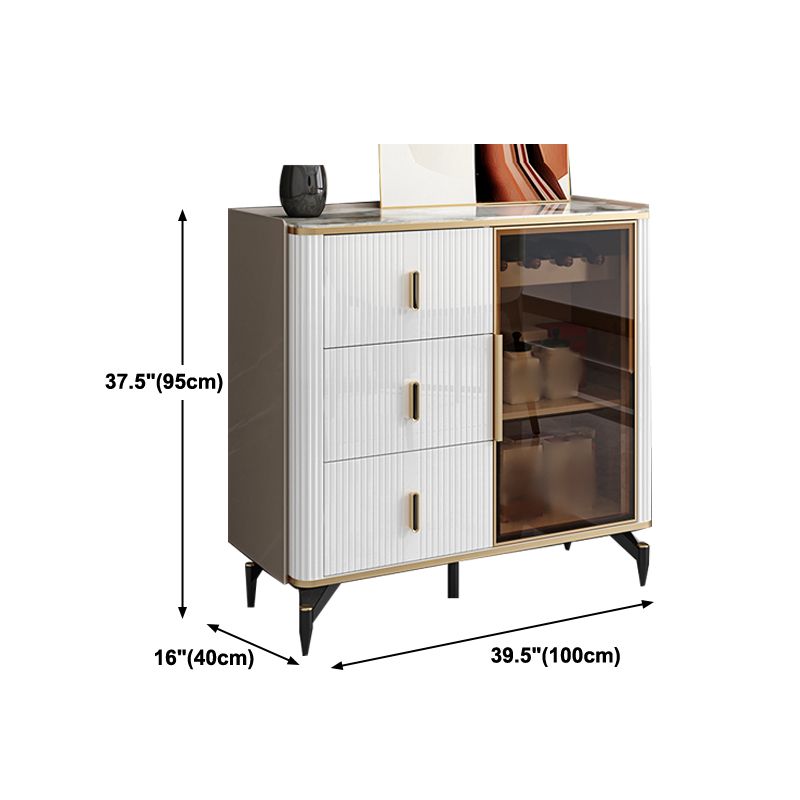 Armadio da pranzo per porte in vetro di altezza da 38 pollici per cucina