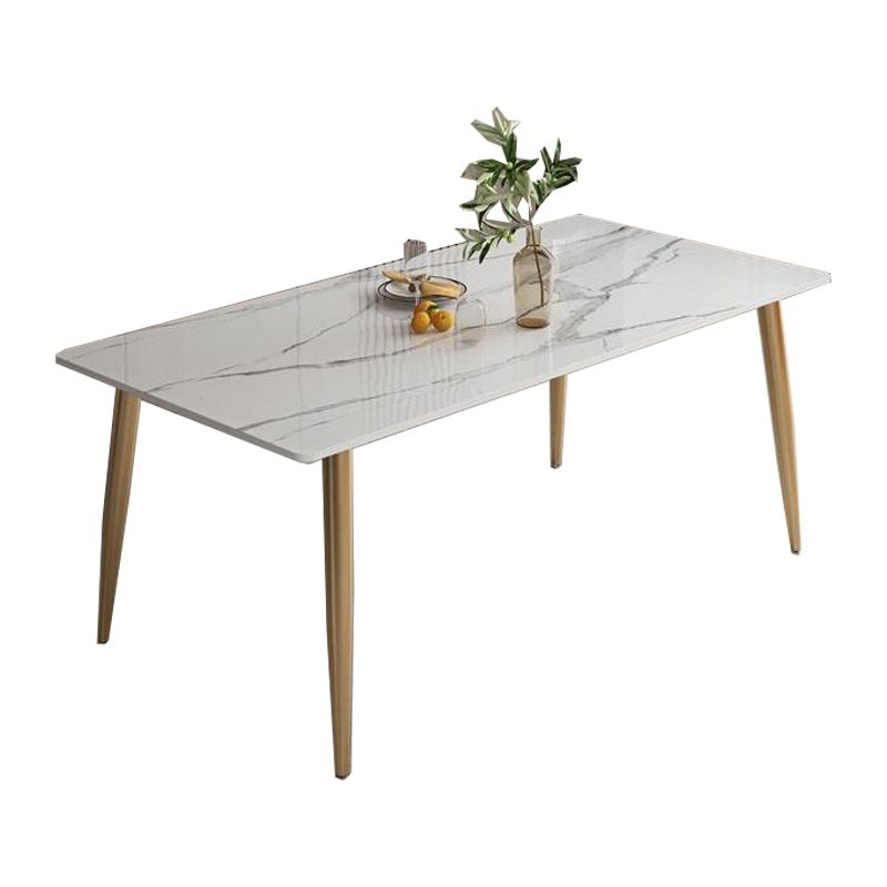 Eigentijdse rechthoekige eettafel, stenen meubel met 4 poten