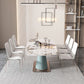 Glam Rectangle Dining Table Sintered Stone Table with Metal Base for Kitchen Clearhalo 'Dining Tables & Seating' 'Dining Tables' 'dining_table' 'furn' 'furn_dining_table' 'Furniture' 'Kitchen & Dining Furniture' 1200x1200_b5d1618e-63b7-4caa-aa25-e1d8a25fc3bb