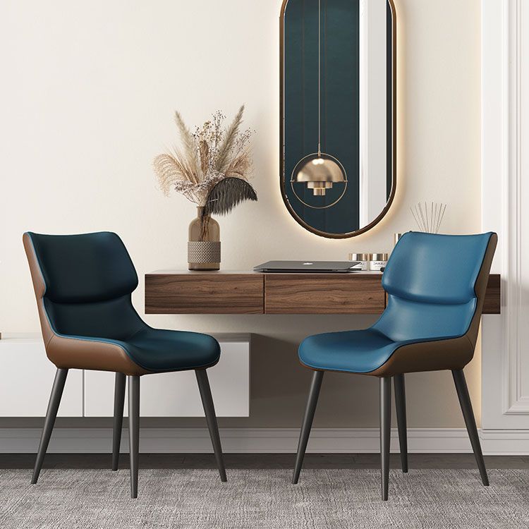 Contemporary Style Leather Dining Chairs Wingback Parsons Arm Chairs (Set of 2) Clearhalo ' kitchen&dining_furn' 'Dining Chairs' 'Dining Tables & Seating' 'dining_chair' 'furn' 'furn_dining_chair' 'Furniture' 'furniture_dining_chair' 'Kitchen & Dining Furniture' 'kitchen' 1200x1200_b5d450bc-9f43-44f5-a322-75ceec3cfc3a