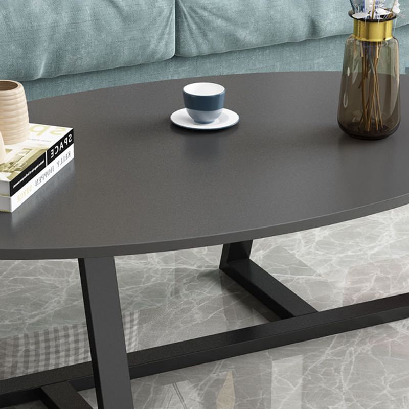 Glam Single Oval Coffee Table Cross Legs Coffee Cocktail Table Clearhalo 'Coffee & Accent Tables' 'Coffee Tables' 'coffee_tables' 'furn' 'furn_coffee_tables' 'Furniture' 'Living Room Furniture' 1200x1200_b5d4dd40-2d5f-4763-8778-6672318be4de