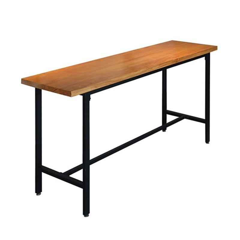 Mesa de bar con caballete rectangular para interiores industriales en metal y madera