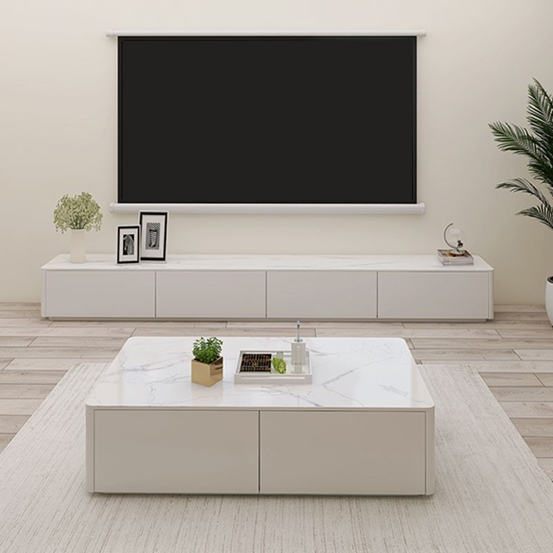 Console TV contemporanea TV White TV con cassetti per soggiorno