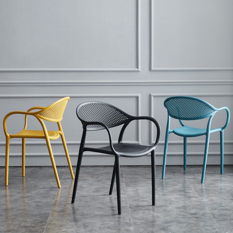 Scandinavian Plastic Kitchen Dining Room Arm Chair Open Back Chair Clearhalo 'Dining Chairs' 'Dining Tables & Seating' 'dining_chair' 'furn' 'furn_dining_chair' 'Furniture' 'furniture_dining_chair' 'Kitchen & Dining Furniture' 1200x1200_b5db8453-d60a-4fd0-8eb5-dddce9c7ccdd