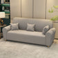 Contemporary 3 Seater Faux Leather Sofa Solid Color Flared Arm Sofa