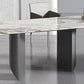 Metal Contemporary Rectangular Table Sintered Stone Indoor Table for Dining Room Clearhalo ' dining_table' 'Dining Tables & Seating' 'Dining Tables' 'furn' 'furn_dining_table' 'Furniture' 'furniture_dining_table' 'Kitchen & Dining Furniture' 'kitchen&dining_furn' 'kitchen' 'kitchen_dining_table' 1200x1200_b5dd2917-bfbe-49bf-a702-e2d50266ff8b