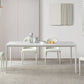 Modern White Rectangle Shape Dining Table Sintered Stone Kitchen Dining Table with 4 Legs Base Clearhalo ' dining_table' 'Dining Tables & Seating' 'Dining Tables' 'Furniture' 'furniture_dining_table' 'Kitchen & Dining Furniture' 'kitchen&dining_furn' 'kitchen' 'kitchen_dining_table' 1200x1200_b5deaa2d-7b0d-42ff-856d-0f4dc22c8383