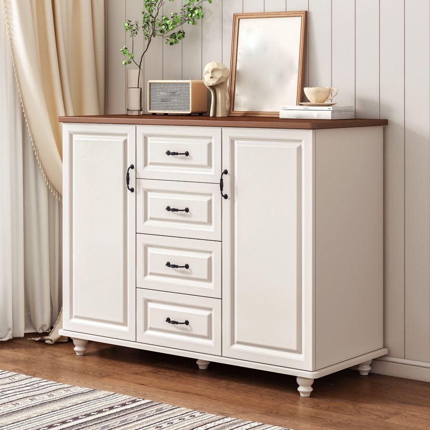 Modern Side Cabinet with Wooden Legs and Storage Drawers Cabinet