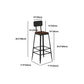 Industrial Square Footrest Counter Chair Metal Low Back Counter and Bar Stool