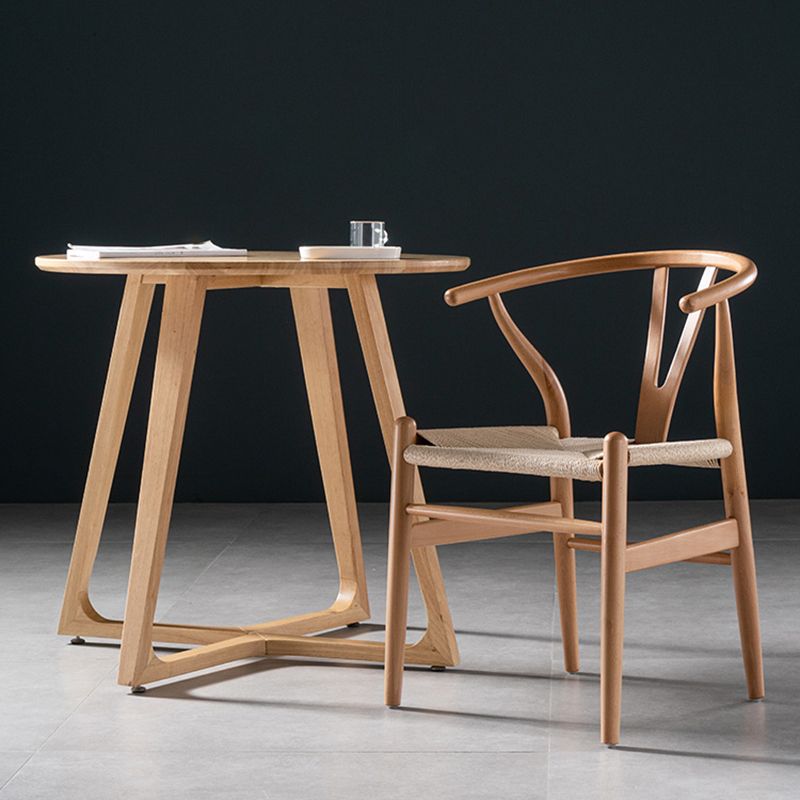 Scandinavian Style Wood Dining Chair Dining Room Wishbone Chair with Arm Clearhalo ' kitchen&dining_furn' 'Dining Chairs' 'Dining Tables & Seating' 'dining_chair' 'furn' 'furn_dining_chair' 'Furniture' 'furniture_dining_chair' 'Kitchen & Dining Furniture' 'kitchen' 1200x1200_b5e0632b-e89c-40f7-93e6-88de5ae31617