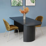 Free Form Double Pedestal Modern Dining Table Black Fixed Table of Wood Clearhalo 'Dining Tables & Seating' 'Dining Tables' 'dining_table' 'furn' 'furn_dining_table' 'Furniture' 'furniture_dining_table' 'Kitchen & Dining Furniture' 'kitchen' 'kitchen_dining_table' 1200x1200_b5e1213c-5560-49af-9d8f-221142cfae16