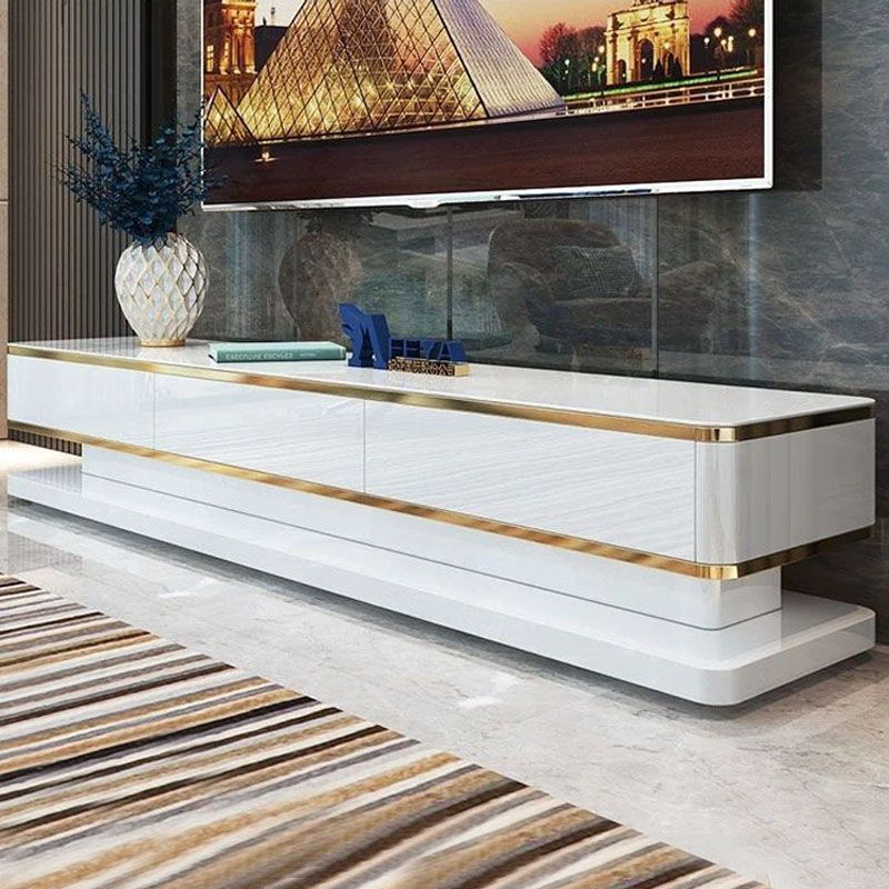 Luxurious 3-Drawer TV Stand Console 16.54-Inch H Glass TV Console Clearhalo 'furn' 'furn_tv_stands_entertainment_centers' 'Furniture' 'Living Room Furniture' 'TV Stands & Entertainment Centers' 'TV Stands & Media Storage Furniture' 'tv_stands_entertainment_centers' 1200x1200_b5e1e2ca-4963-4f15-8853-4904571584d9