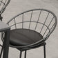 Metal Low Back Dining Stools Glam Armless Bar Stools with Black Metal Base
