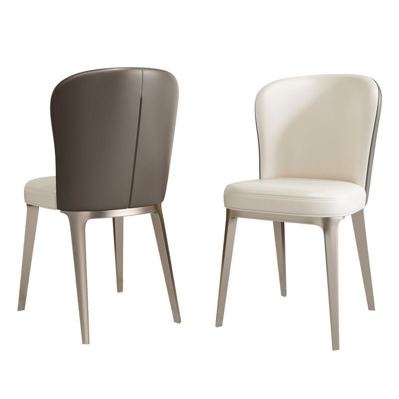 Silla de comedor glamorante silla lateral de comedor sin brazo en cromo