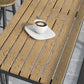 Set tavolo e sgabello moderno da esterno 1/5 pezzi Set bistrot rettangolare in legno e metallo