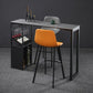 Contemporary Bar Dining Table Rectangle Bar Table Metal Base with Shelves in Grey Clearhalo 'Bar Furniture' 'Bar Tables' 'bar_tables' 'Furniture' 'furniture_bar_tables' 'Kitchen & Dining Furniture' 'kitchen&dining_furn' 'kitchen' 1200x1200_b5e4132c-a978-4950-b3b2-4cf011a2732d