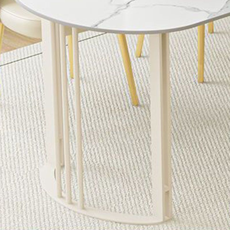 Contemporary Dining Room Dinner Table 4 Legs Stone Dining Table Clearhalo 'Dining Tables & Seating' 'Dining Tables' 'dining_table' 'furn' 'furn_dining_table' 'Furniture' 'Kitchen & Dining Furniture' 1200x1200_b5e4168d-bd2b-46fd-a54a-13bce7369709