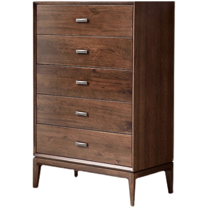 Solid Wood 5- Drawer Accent Chest Brown Chest for Living Room Clearhalo 'Cabinets & Chests' 'cabinets_chests' 'furn' 'furn_cabinets_chests' 'Furniture' 'Living Room Furniture' 1200x1200_b5e46088-60b3-4602-8cfd-1f30326adf4e