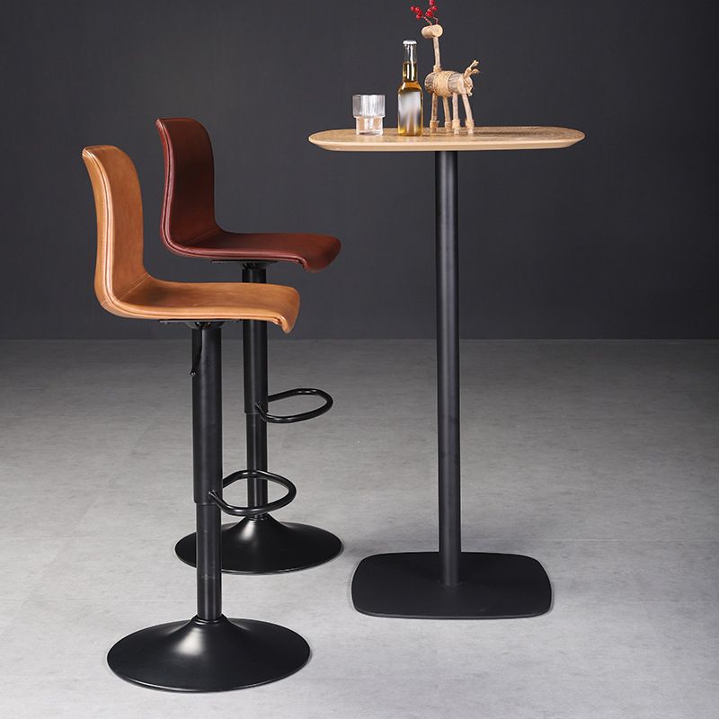 Scandinavian Adjustable Height Stool Leather Counter Stool with Footrest Clearhalo 'Bar Furniture' 'Bar Stools' 'bar_stools' 'furn' 'furn_bar_stools' 'Furniture' 'Kitchen & Dining Furniture' 1200x1200_b5e49120-ac71-45cf-8789-5b9c4cbb627d