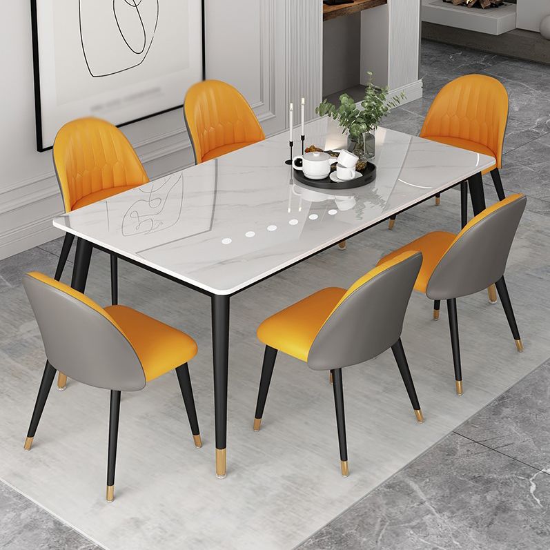 Glam 1/4/5/7 Pieces Dining Set White Standard Height Dining Set Clearhalo 'Dining Room Sets' 'Dining Tables & Seating' 'dining_room_set' 'furn' 'furn_dining_room_set' 'Furniture' 'furniture_dining_room_set' 'Kitchen & Dining Furniture' 'kitchen&dining_furn' 'kitchen' 1200x1200_b5e5971e-99b5-4cc4-a097-abc26717685a