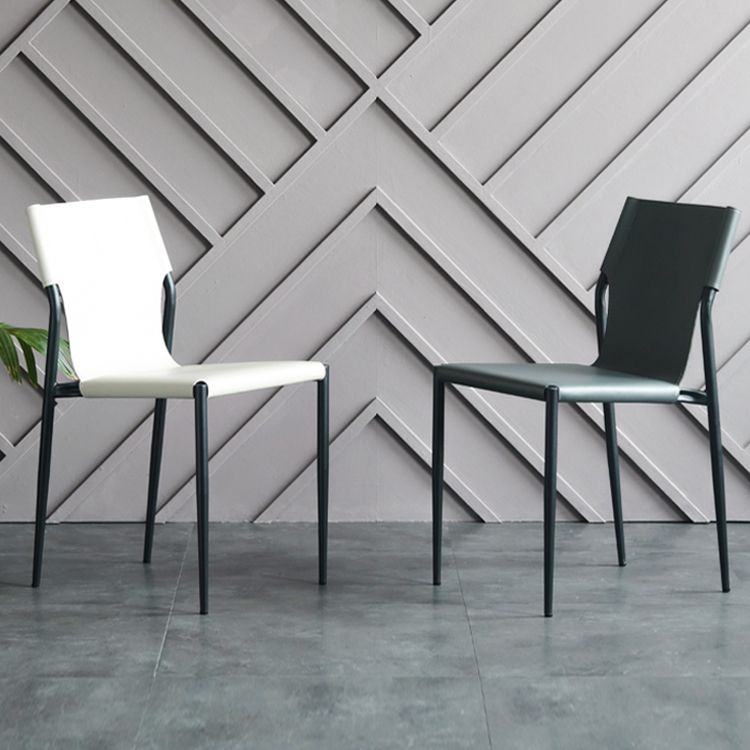 Industrial Leather Dining Room Chairs Armless Metal Dining Chairs for Restaurant Use Clearhalo ' kitchen&dining_furn' 'Dining Chairs' 'Dining Tables & Seating' 'dining_chair' 'furn' 'furn_dining_chair' 'Furniture' 'furniture_dining_chair' 'Kitchen & Dining Furniture' 'kitchen' 1200x1200_b5e73c01-e942-46fe-8575-306eebedd4ab