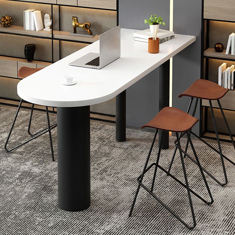 Moderne houten 1/2/3/4-delige bartafelset rechthoekige bartafel met metalen poten voor keuken