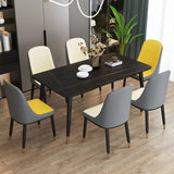 Contemporary Rectangle Dining Room Table Sintered Stone Table with 4 Black Legs Clearhalo ' dining_table' 'Dining Tables & Seating' 'Dining Tables' 'furn' 'furn_dining_table' 'Furniture' 'furniture_dining_table' 'Kitchen & Dining Furniture' 'kitchen&dining_furn' 'kitchen' 'kitchen_dining_table' 1200x1200_b5e89338-9f00-4e82-9eaf-9648d678c0f4