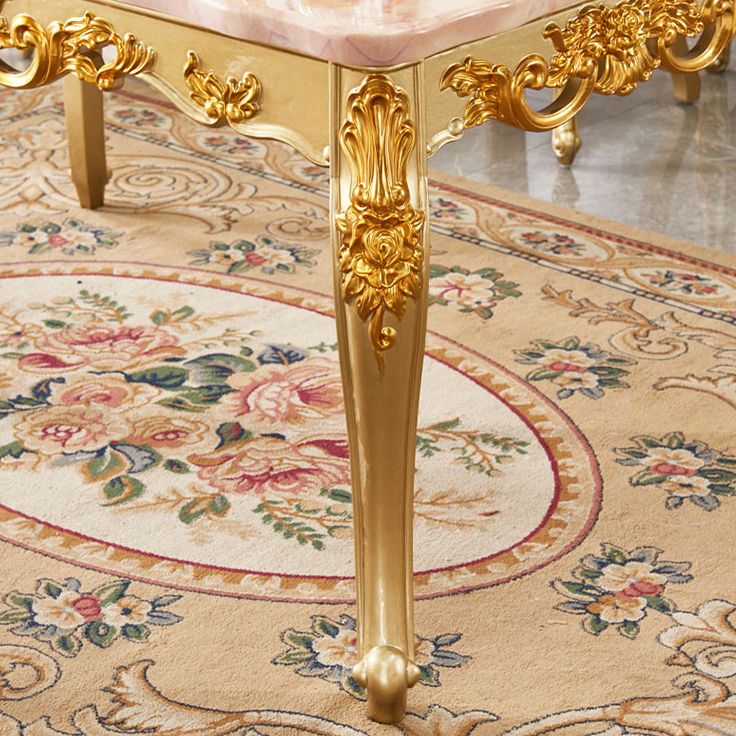 Solid Wood Victorian Rectangular Dining Table Marble Top Table with 4 Legs Clearhalo 'Dining Tables & Seating' 'Dining Tables' 'dining_table' 'furn' 'furn_dining_table' 'Furniture' 'Kitchen & Dining Furniture' 1200x1200_b5e8bcd1-d1b1-461a-a2c6-59de05d36cd9