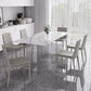 Modern 1/4/5/7 Pieces Dining Table Rectangle Stone Furniture in White Clearhalo 'Dining Room Sets' 'Dining Tables & Seating' 'dining_room_set' 'furn' 'furn_dining_room_set' 'Furniture' 'Kitchen & Dining Furniture' 1200x1200_b5e8e4d1-e44c-4eae-980c-3a6b029268f8