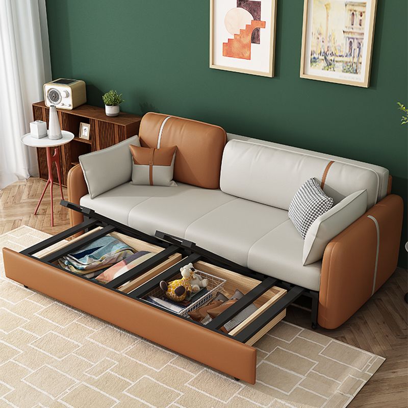 32,28 "H divano a braccio quadrato in fico contemporaneo con deposito