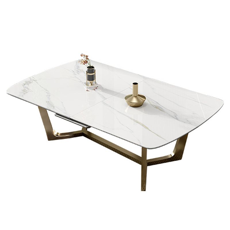 Glam 1/4/5/7 Pieces Rectangle Dinette Set with Sintered Stone Scalable Dining Table Set Clearhalo 'Dining Room Sets' 'Dining Tables & Seating' 'dining_room_set' 'furn' 'furn_dining_room_set' 'Furniture' 'furniture_dining_room_set' 'Kitchen & Dining Furniture' 1200x1200_b5eb8dc3-90d6-4ce6-bdc3-f1341d874d91