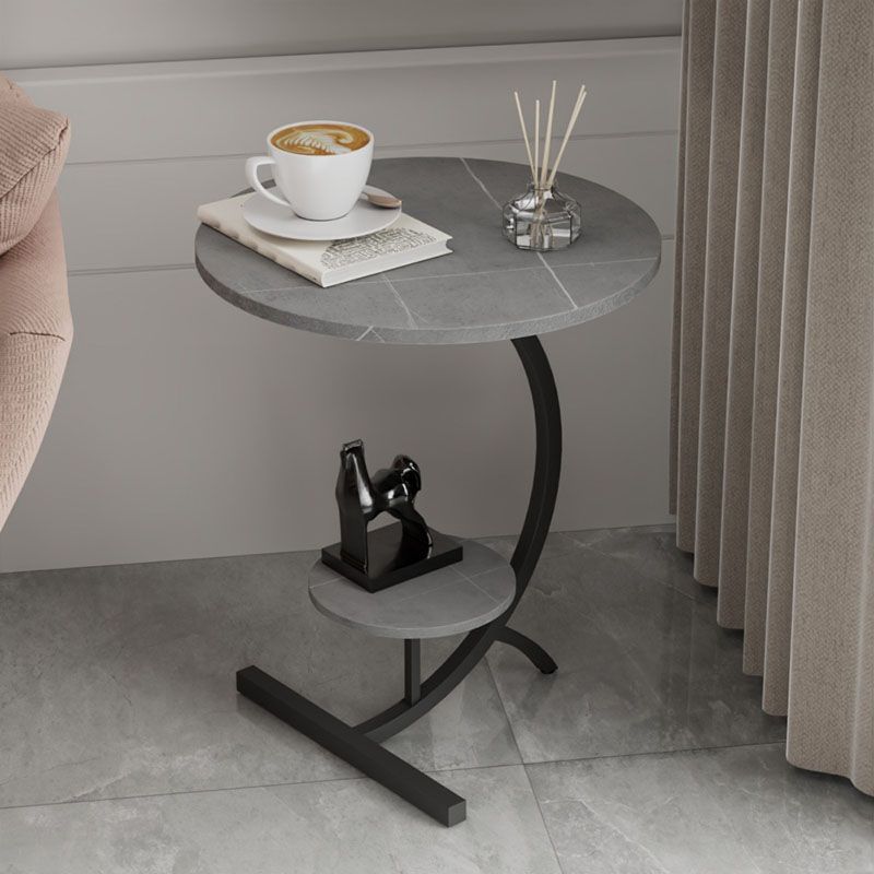 End Table with Storage and Shelf Modernist Slate Abstract Side Table Clearhalo 'Coffee & Accent Tables' 'End & Side Tables' 'end_side_tables' 'furn' 'furn_end_side_tables' 'Furniture' 'Living Room Furniture' 1200x1200_b5ed7dab-34e6-48fd-9ac5-30d6fa1484ed