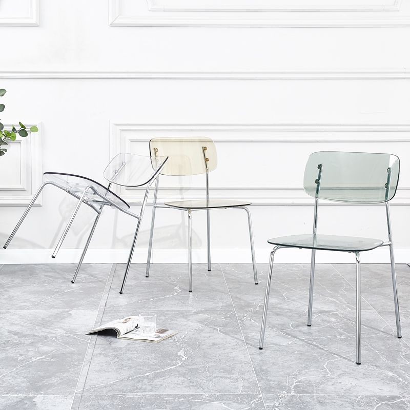 Industrial Style Plastic Dining Armless Chairs Open Back Dining Side Chair for Home Clearhalo ' kitchen&dining_furn' 'Dining Chairs' 'Dining Tables & Seating' 'dining_chair' 'furn' 'furn_dining_chair' 'Furniture' 'furniture_dining_chair' 'Kitchen & Dining Furniture' 'kitchen' 1200x1200_b5ee2a48-e226-4145-b7e1-0938214fedf8