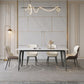Industrial Rectangle Dining Table White Stone Top Dinette Table with Metal Legs Clearhalo 'Dining Tables & Seating' 'Dining Tables' 'dining_table' 'furn' 'furn_dining_table' 'Furniture' 'Kitchen & Dining Furniture' 1200x1200_b5ee73ad-6442-4287-a316-814c87ed5b02
