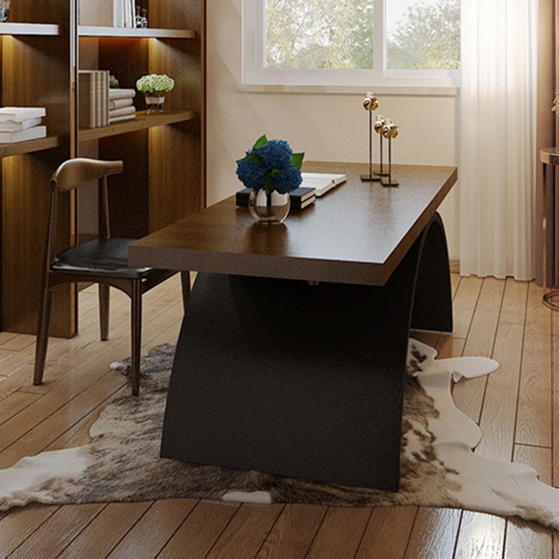 Escritorio de escritura rectangular marrón de 30 pulgadas H escritorio de oficina para casa