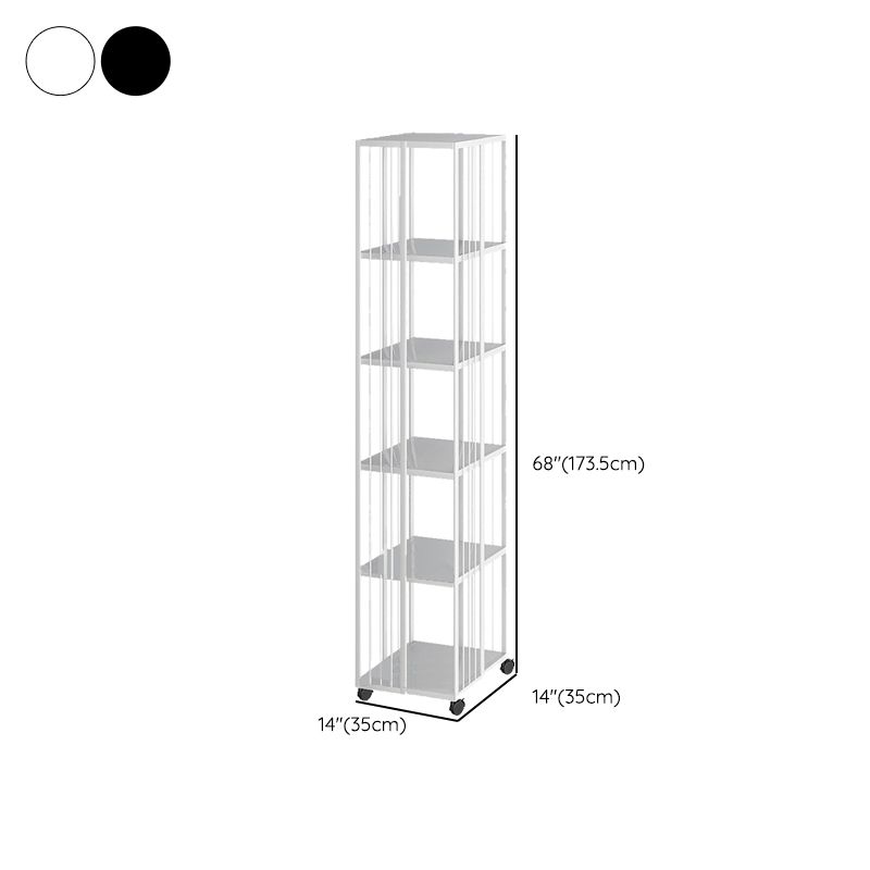 Standard Metal Bookcase Industrial Open Back Bookshelf with Shelves