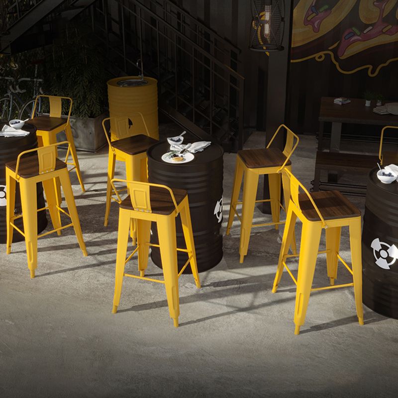 Industrial Yellow Counter Stools Iron Wooden Bar Bristol Stools with Low Back Clearhalo 'Bar Furniture' 'Bar Stools' 'bar_stools' 'furn' 'furn_bar_stools' 'furniture_bar_stools' 'Kitchen & Dining Furniture' 'kitchen&dining_furn' 'kitchen' 'kitchen_furn' Furniture' 1200x1200_b5f0181e-9ce9-44c1-8f0b-7d0f362ee51a