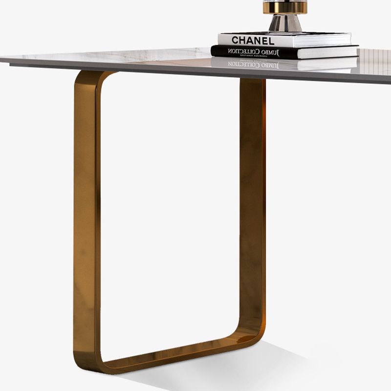 Sintered Stone Dining Table Traditional Luxury Table with Metal Base for Kitchen Clearhalo 'Dining Tables & Seating' 'Dining Tables' 'dining_table' 'furn' 'furn_dining_table' 'Furniture' 'Kitchen & Dining Furniture' 1200x1200_b5f0fce2-65de-44dc-a7fd-958ae57c88bc