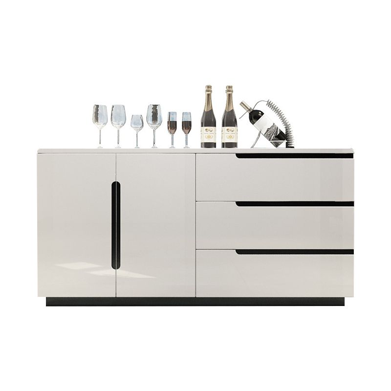 Modern MDF 31.5"H Sideboard Buffet Drawer and 2-Door Living Room Server in White Clearhalo 'buffet_sideboard' 'Buffets & Sideboards' 'furn' 'furn_buffet_sideboard' 'Furniture' 'Kitchen & Dining Furniture' 1200x1200_b5f1e1af-c57e-40e9-9af4-151f4947ade6
