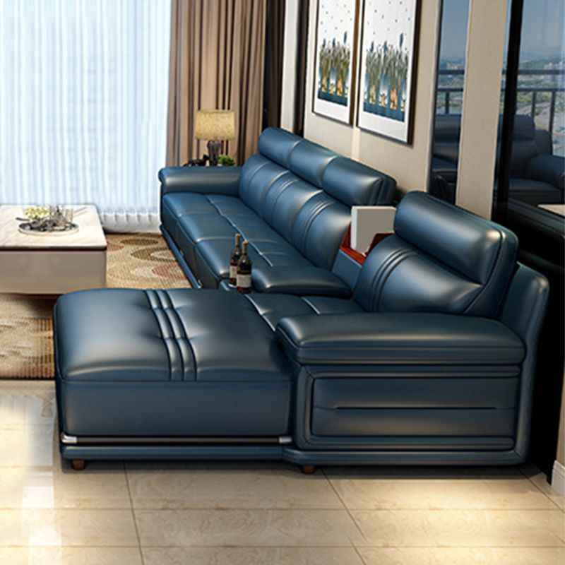 Built-in Armrest Cushioning Backrest Leather SofaSponge Cushion Filling Sofa Bed