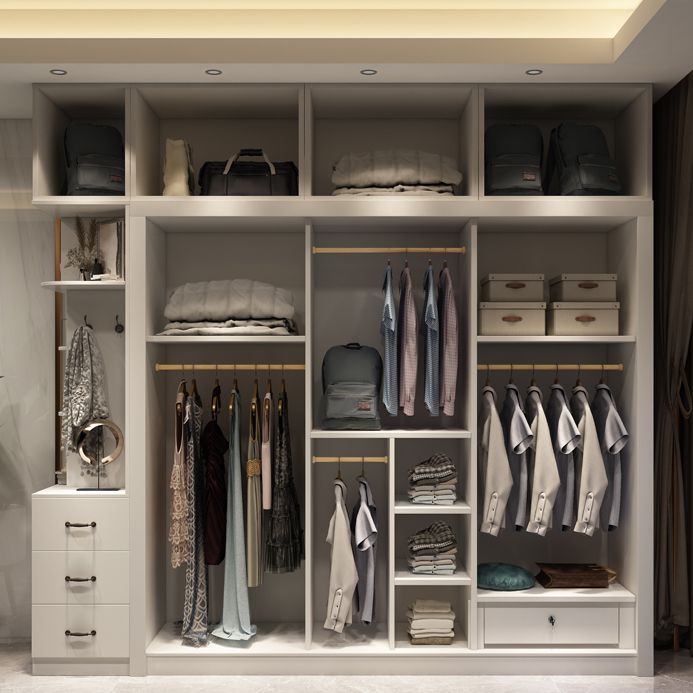 White Contemporary Wardrobe Cabinet Wooden Wardrobe Armoire for Home Clearhalo 'Armoires & Wardrobes' 'armoires_wardrobes' 'Bedroom Furniture' 'furn' 'furn_armoires_wardrobes' 'Furniture' 1200x1200_b5f311c8-6204-47aa-bda5-5482e260c2b6