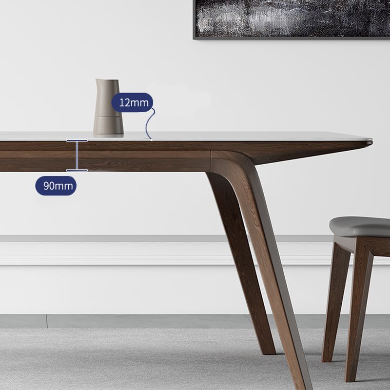 Medieval Modern Sintered Stone Table Rectangle Table with Wooden 4 Legs Clearhalo 'Dining Tables & Seating' 'Dining Tables' 'dining_table' 'furn' 'furn_dining_table' 'Furniture' 'Kitchen & Dining Furniture' 1200x1200_b5f4b73e-c7bf-4854-8d96-f718dd6beeb3
