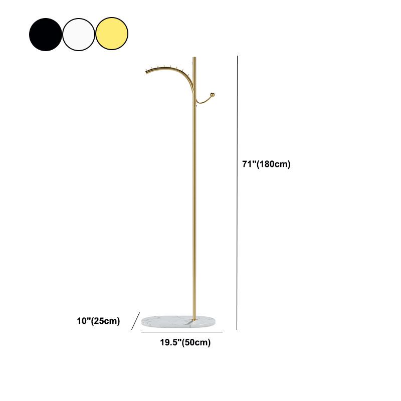 Modern Metal Hall Standing Storage Stfelf Entryway Kit Hooks Hall Tree