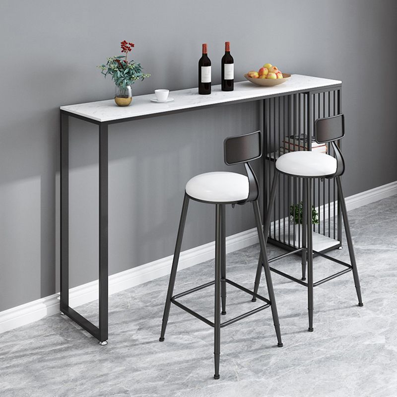 Artificial Marble Top Bar Table 42-inch Height Industrial Bistro Table for Restaurant Clearhalo 'Bar Furniture' 'Bar Tables' 'bar_tables' 'furn' 'furn_bar_tables' 'Furniture' 'furniture_bar_tables' 'Kitchen & Dining Furniture' 1200x1200_b5f83454-f3c9-40de-9a9e-01804a0d392e