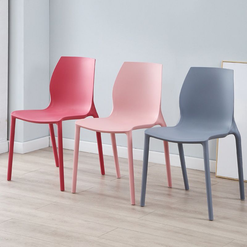 Plastic Contemporary Dining Room Chair Solid Back Home Stackable Side Chair Clearhalo ' kitchen&dining_furn' 'Dining Chairs' 'Dining Tables & Seating' 'dining_chair' 'Furniture' 'furniture_dining_chair' 'Kitchen & Dining Furniture' 'kitchen' 1200x1200_b5f9020a-7938-4fc2-8880-c6b6dad2f261