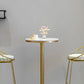Glam White Faux Marble Pub Bar Table Indoor Iron Bar Dining Table with Single Pedestal Clearhalo 'Bar Furniture' 'Bar Tables' 'bar_tables' 'furn' 'furn_bar_tables' 'Furniture' 'furniture_bar_tables' 'Kitchen & Dining Furniture' 1200x1200_b5fa518c-7f57-4f16-8214-375ffa5766cd