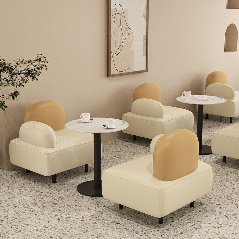 Sofá de brazo superior de almohada cuero moderno de cuero 31.5 pulgadas de altura