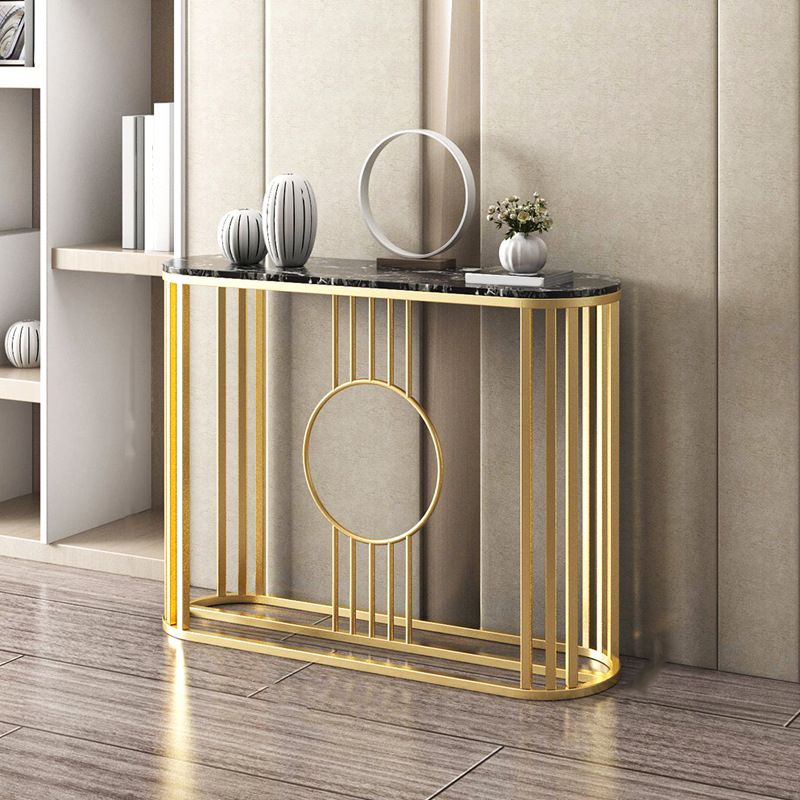 Tavolo console in marmo glam tavolo da divano console a cornice dorata per sala