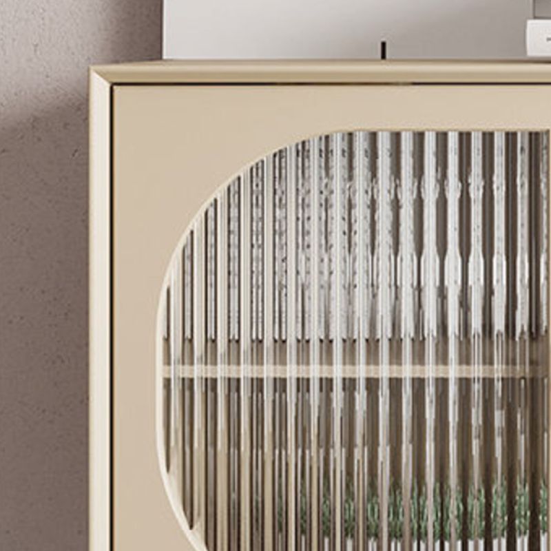 Solid Wood Glass/Rattan Door Cabinet Mid Century Beige Chest with Drawers Clearhalo 'Cabinets & Chests' 'cabinets_chests' 'furn' 'furn_cabinets_chests' 'Furniture' 'Living Room Furniture' 1200x1200_b5fd36b0-9354-413e-a0f8-0cafaf0b24b4