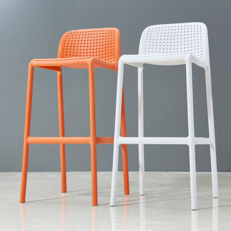 Modern Armless Backrest Counter Stool Plastic Bar Stool with Plastic Seat and Pedal Clearhalo 'Bar Furniture' 'Bar Stools' 'bar_stools' 'furn' 'furn_bar_stools' 'furniture_bar_stools' 'Kitchen & Dining Furniture' 'kitchen&dining_furn' 'kitchen' 'kitchen_furn' Furniture' 1200x1200_b5fd7813-c978-49e3-bf28-7f937d91701e